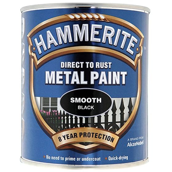 Direct to Rust Smooth Finish Metal Paint Black 750ml by Hammerite - 5092966