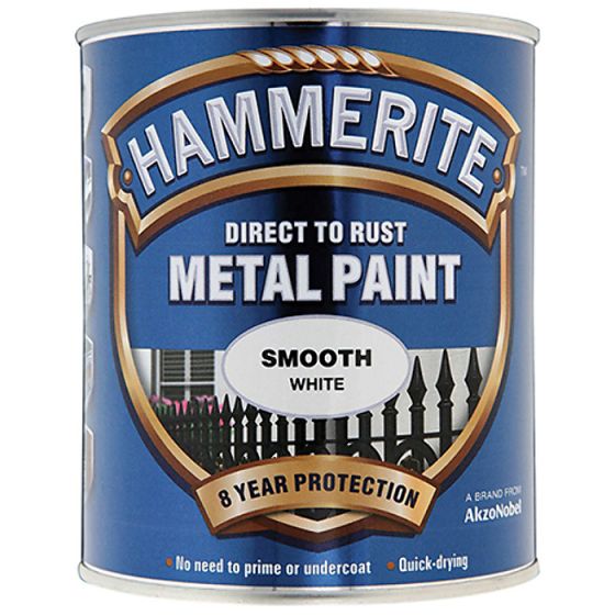 Direct to Rust Smooth Finish Metal Paint White 750ml by Hammerite - 5092956