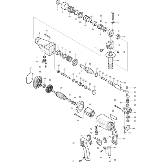 Main Assembly for Makita HR2410 Rotary Hammer Drill