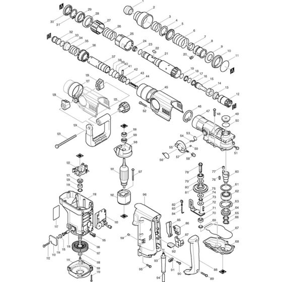 Main Assembly for Makita HR4000C Rotary Hammer Drill