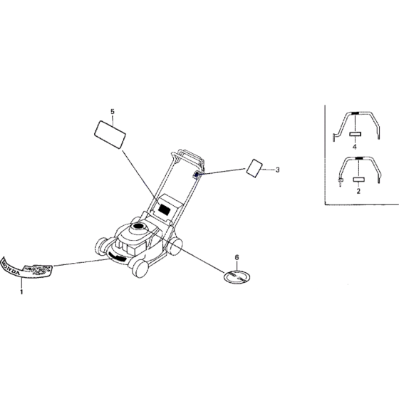 Label Assembly for Honda HRB425-CQX Lawn Mowers