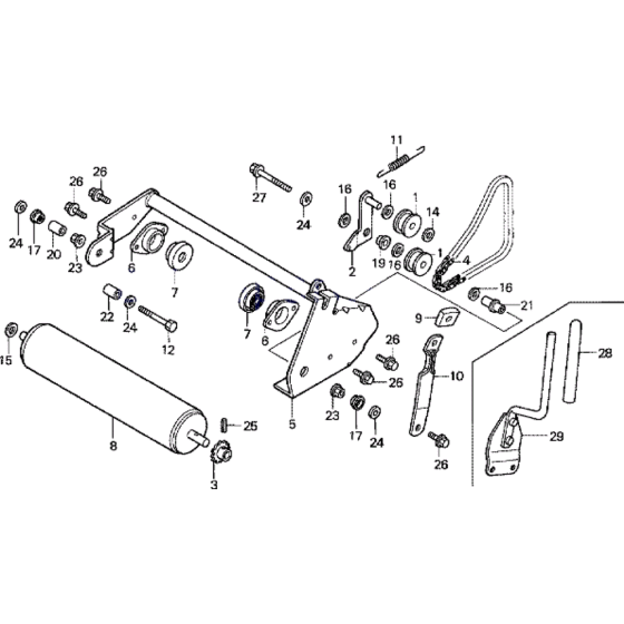 Roller & Frame Assembly for Honda HRB425-CQX Lawn Mowers