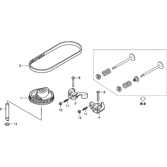 Cam, Belt & Valves Assembly for Honda HRB476C-QXE Lawn Mowers