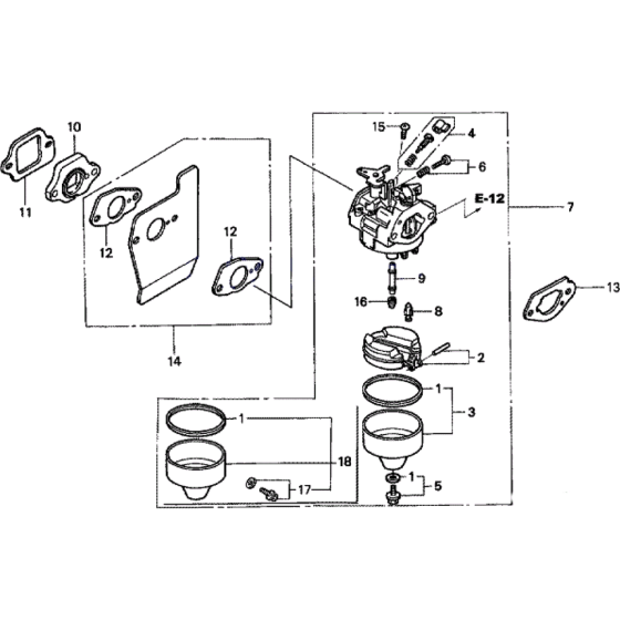 Carburetor Assembly for Honda HRB476C-QXE Lawn Mowers