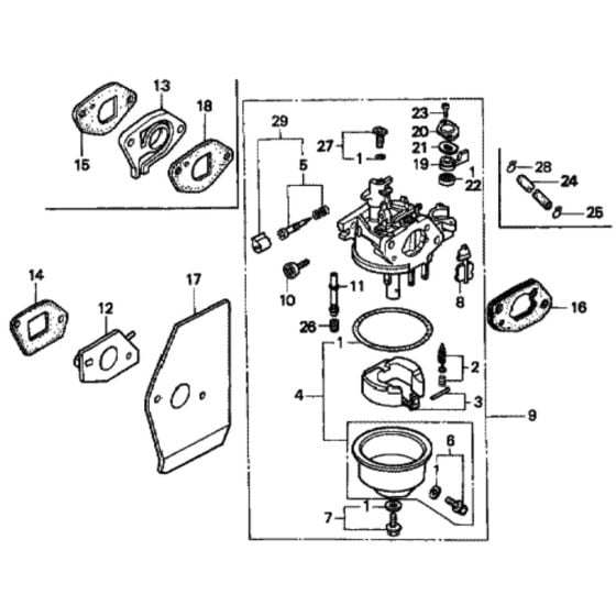 Carburetor for Honda HRD535 - HXE Lawn Mower