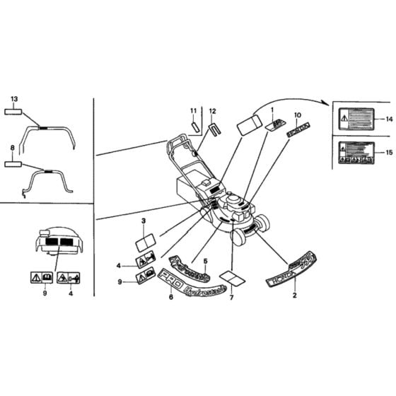 Label for Honda HRD535 - QXE Lawn Mower