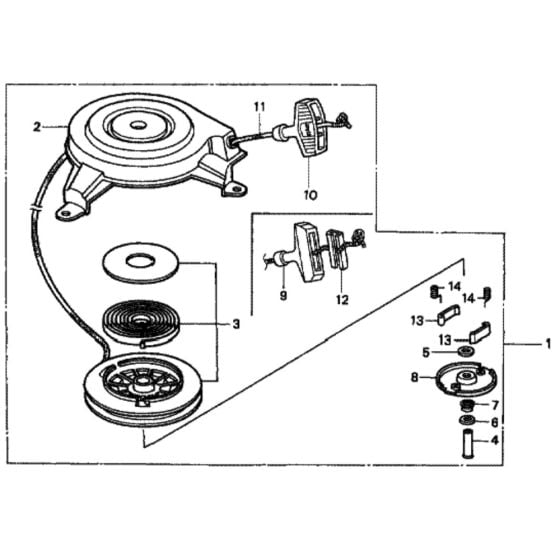 Recoil Starter for Honda HRD535 - SME Lawn Mower