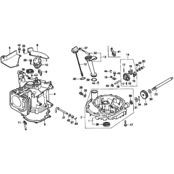 Cylinder Barrel/Oil Pan for Honda HRD535 - SXE Lawn Mower