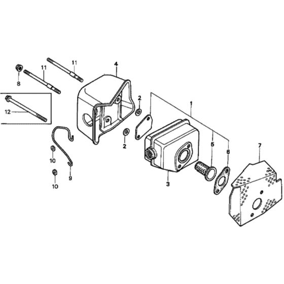 Muffler for Honda HRD535 - SXE Lawn Mower