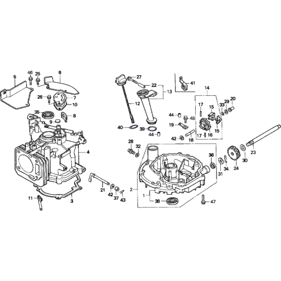 Engine Block Assembly for Honda HRD535 MEM Pro Lawnmower