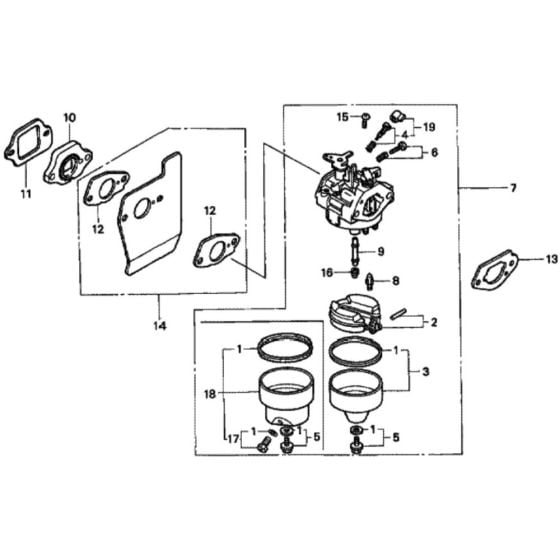 Carburetor for Honda HRD536C - HXE Lawn Mower