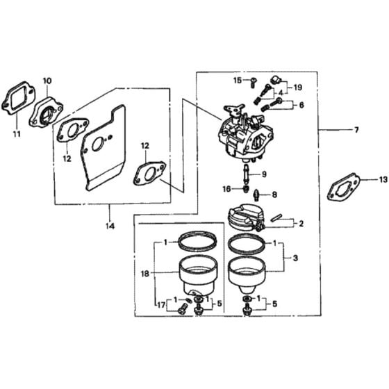 Carburetor for Honda HRD536C - SXE Lawn Mower