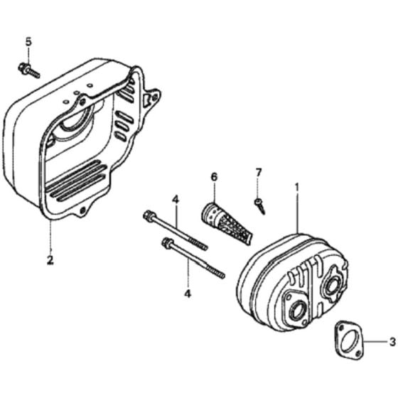 Muffler for Honda HRD536C - SXE Lawn Mower