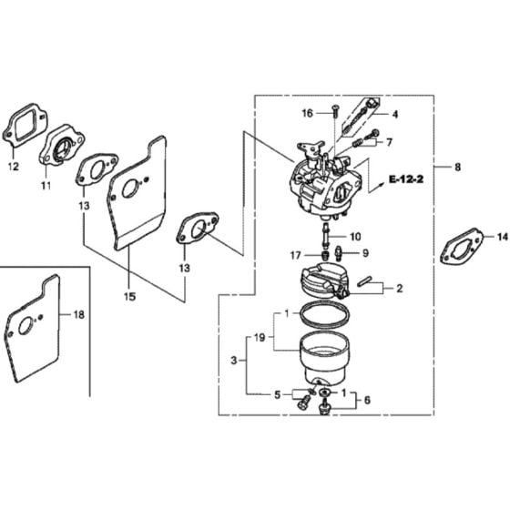 Carburetor for Honda HRD536C2 - HXE Lawn Mower