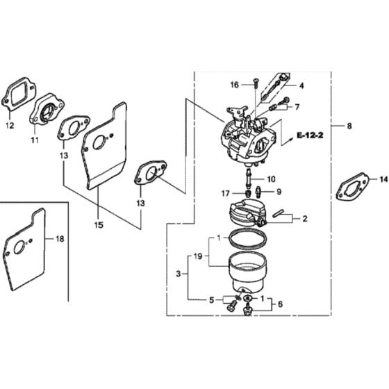 Carburetor for Honda HRD536C2 - HXEE Lawn Mower