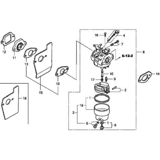 Carburetor for Honda HRD536C2 - TXE Lawn Mower