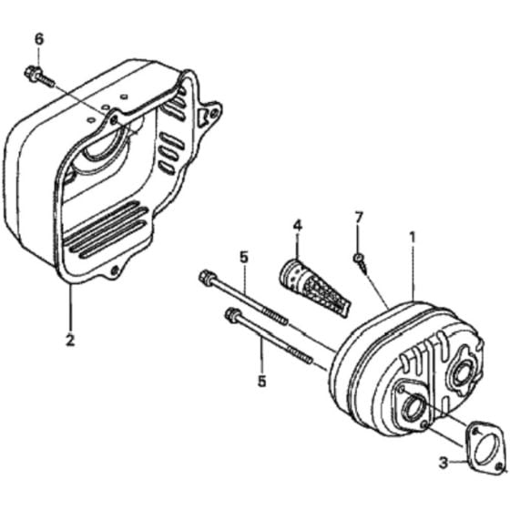 Muffler for Honda HRD536C2 - TXEE Lawn Mower