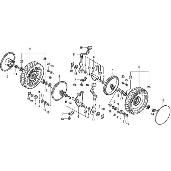 Rear Wheel for Honda HRD536C3 - HXEE Lawn Mower