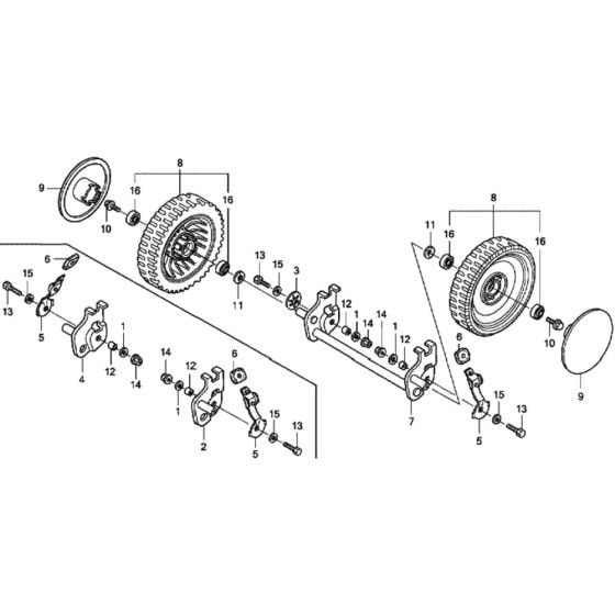 Front Wheel for Honda HRD536C3 - HXEE Lawn Mower