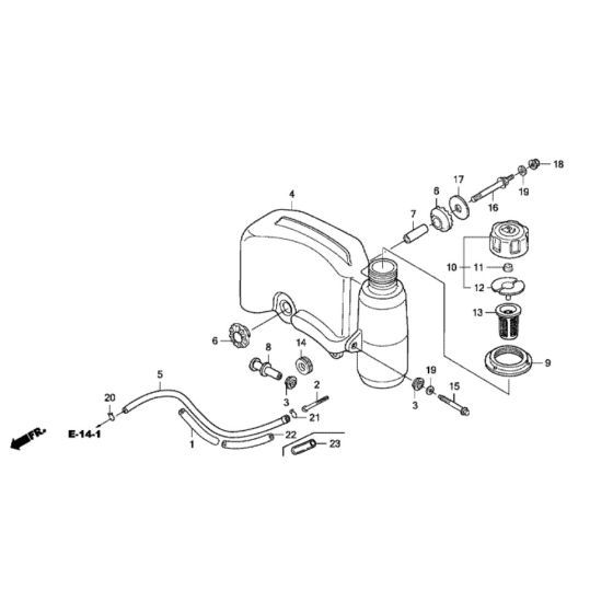 Fuel Tank Assembly for Honda HRD536K4 QXEH Mower