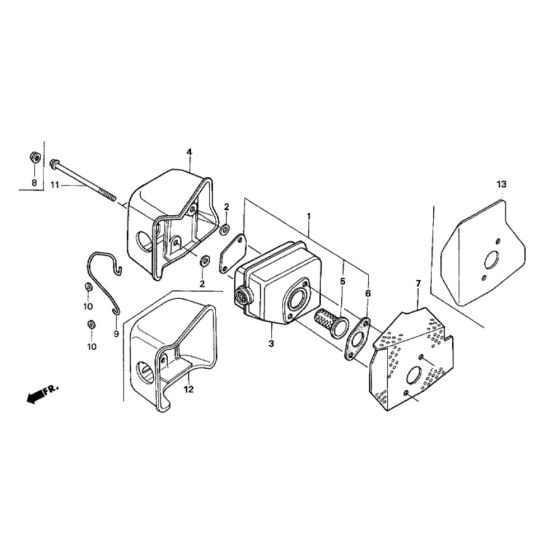 Muffler Assembly for Honda HRD536K4 QXEH Mower