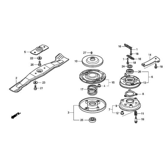 Blade Assembly for Honda HRD536K4 QXEH Mower