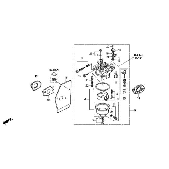 Carburettor Assembly for Honda HRD536K4 QXEH Mower