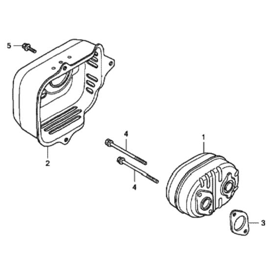 Muffler for Honda HRG415C1 (IZY) - PDEE Lawn Mower