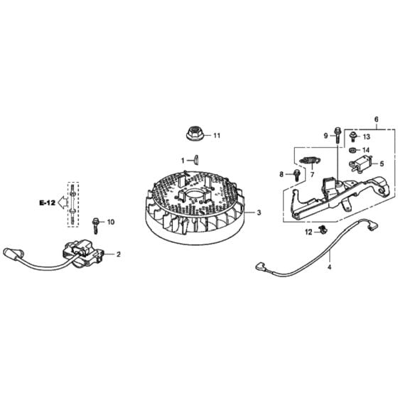 Flywheel/Ignition Coil for Honda HRG415C1 (IZY) - SDEE Lawn Mower