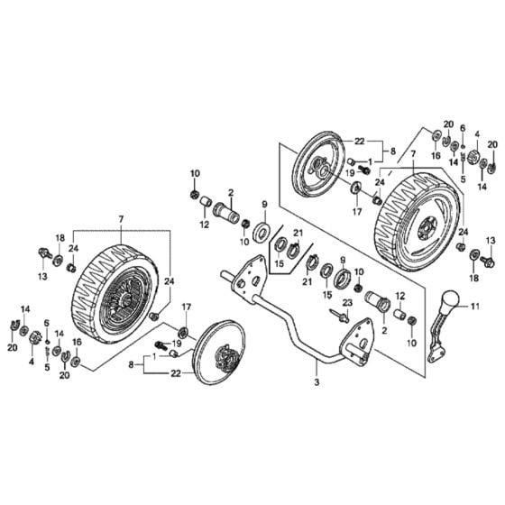 Rear Wheel (Self Propelled) for Honda HRG415C1 (IZY) - SDEE Lawn Mower