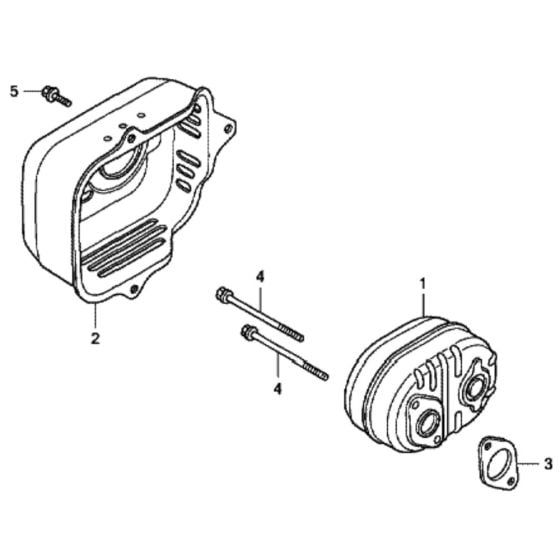 Muffler for Honda HRG415C2 (IZY) - PDE Lawn Mower