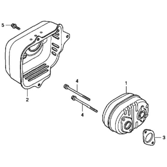 Muffler for Honda HRG415C2 (IZY) - PDEE Lawn Mower