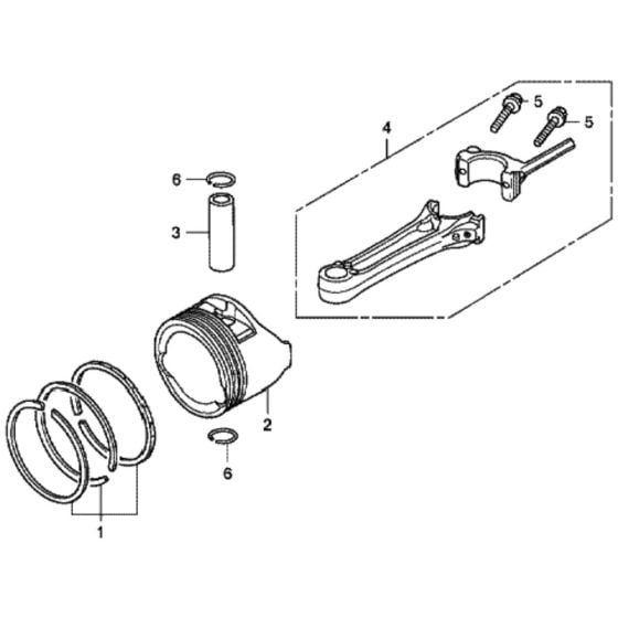 Piston/Connecting Rod for Honda HRG415C2 (IZY) - PDEE/A Lawn Mower