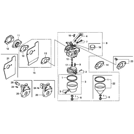 Carburetor for Honda HRG415C2 (IZY) - PDEE/A Lawn Mower