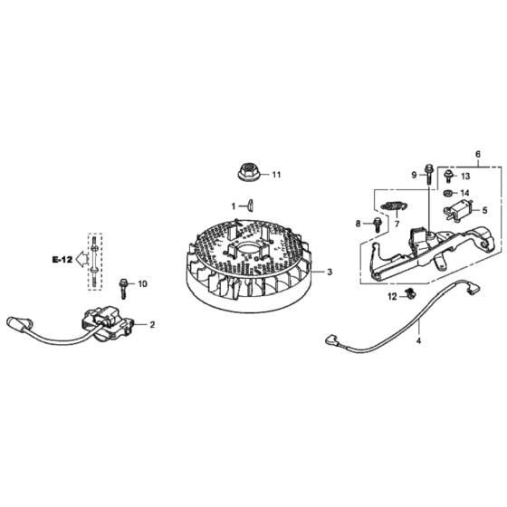 Flywheel/Ignition Coil for Honda HRG415C2 (IZY) - SDE Lawn Mower