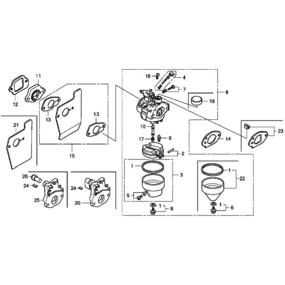 Carburetor for Honda HRG415C2 (IZY) - SDEE/A Lawn Mower