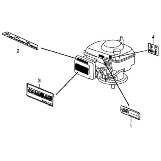 Label (1) for Honda HRG415C3 (IZY) - PDEE Lawn Mower