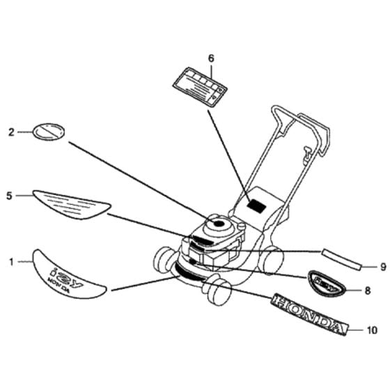 Label (1) for Honda HRG415C3 (IZY) - SDEE Lawn Mower