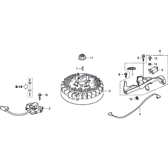 Flywheel and Ignition Assembly for Honda HRG415 PDE (IZY) Lawnmower