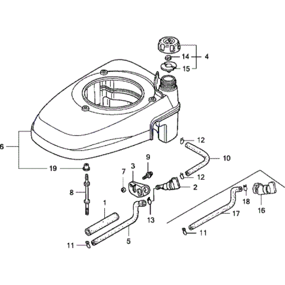 Fan Cover and Fuel Tank Assembly for Honda HRG415 SD (IZY) Lawnmower