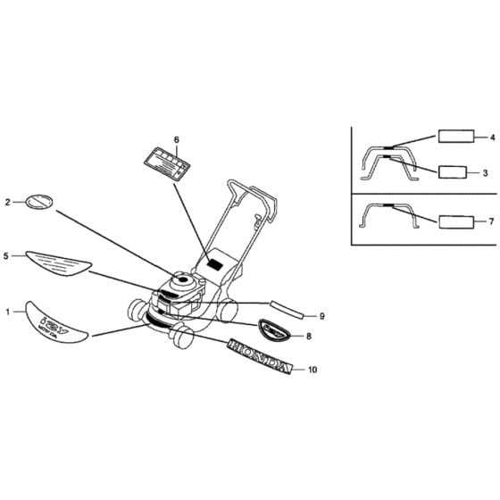 Label for Honda HRG465C1 - SDEE Lawn Mower