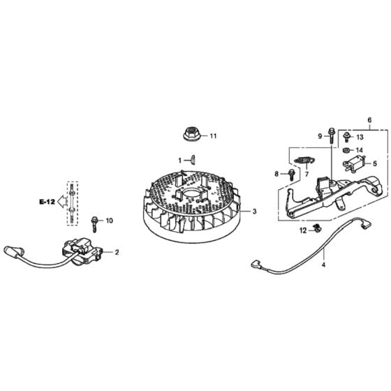 Flywheel/Ignition Coil for Honda HRG465C2 - SDEE/A Lawn Mower