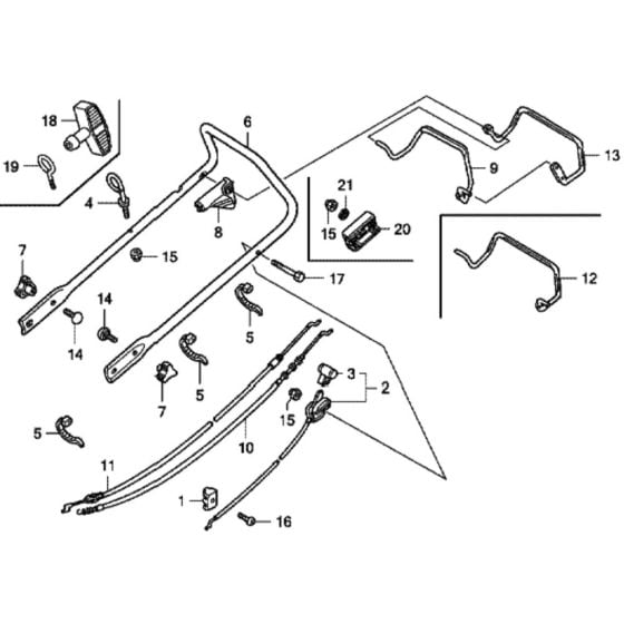 Handle Pipe for Honda HRG465C3 - PDEE Lawn Mower