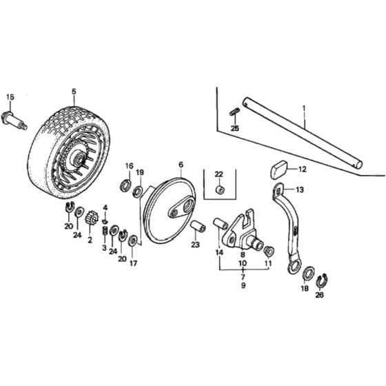 Rear Wheel for Honda HRG536C1 - PDEA/A Lawnmower