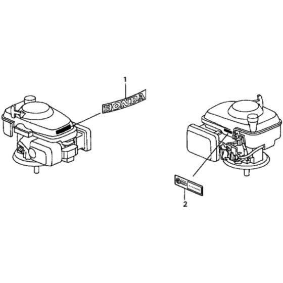 Label for Honda HRG536C1 - SDE Lawnmower