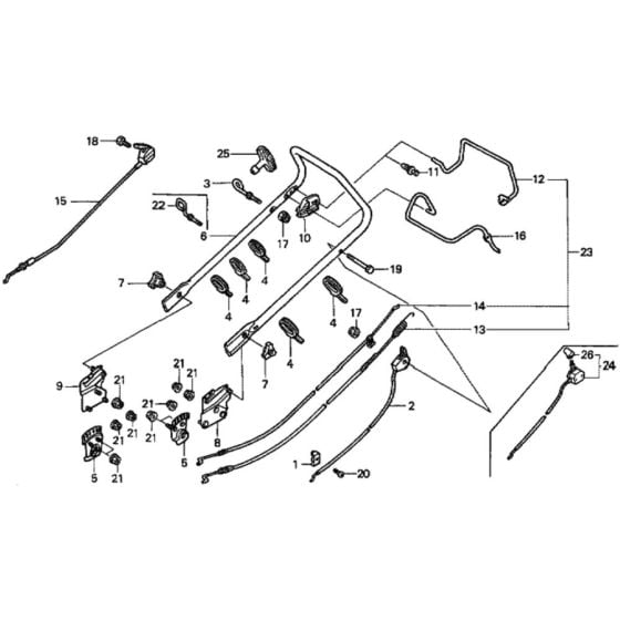 Handle Pipe for Honda HRG536C1 - SDEA-A Lawnmower