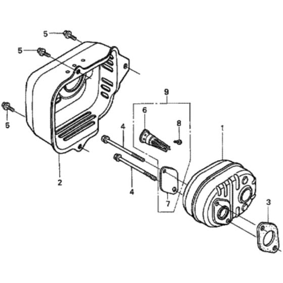 Muffler for Honda HRG536C1 - SDEA-A Lawnmower