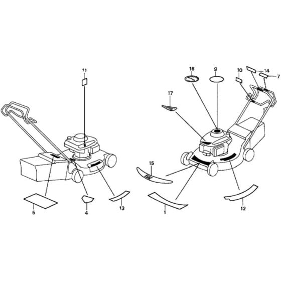 Label for Honda HRG536C1 - SDF/A Lawnmower