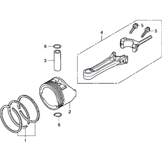 Piston and Connecting Rod Assembly for Honda HRG536 PDE Lawn Mowers