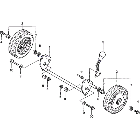 Wheel - Rear Assembly for Honda HRG536 PDE Lawn Mowers